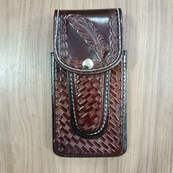 Porta Celular em Couro Entalhado 8628 - 8628 - LETÍCIA COUNTRY IMPORT'S