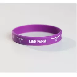 Pulseira King Farm Azul Marinho com Logo e Escrita Amarela