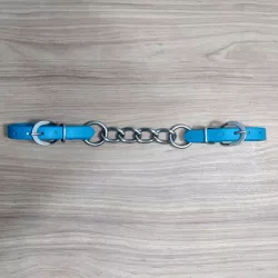 Barbela de Silicone Sport Equine Azul Turquesa 01 Corrente Elo Grande Inox