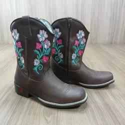 Bota Big Bull Feminina Infantil Texana Fóssil Café 