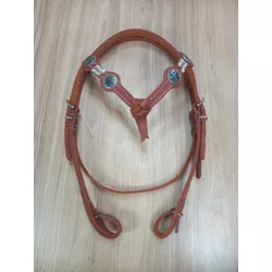  Cabeçada Testeira de Couro com Afogador Sport Equine