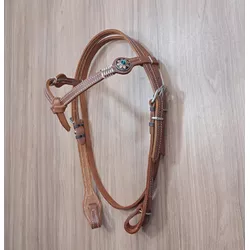  Cabeçada Testeira de Couro com Afogador Sport Equine