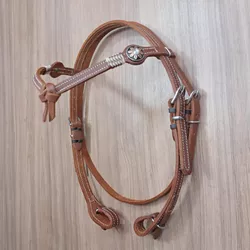  Cabeçada Testeira de Couro com Afogador Sport Equine