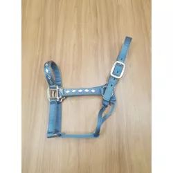 Cabresto para Cavalo Nylon Azul Claro Importado 6599