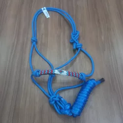 Cabresto com Miçanga para Cavalo Nylon Roxo 7 nós c/ Cabo Boots Horse