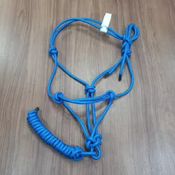 Cabresto para Cavalo Corda Azul Turquesa 7 nós c/ Cabo Mreis 6518