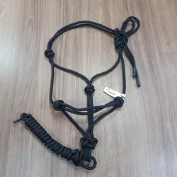 Cabresto para Cavalo 7 nós em Nylon Preto c/ Cabo ... - LETÍCIA COUNTRY IMPORT'S