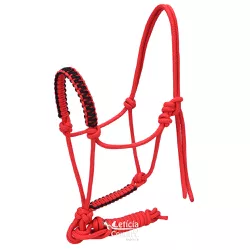 Cabresto para Cavalo 7 nós em Nylon Vermelho c/ Ca... - LETÍCIA COUNTRY IMPORT'S