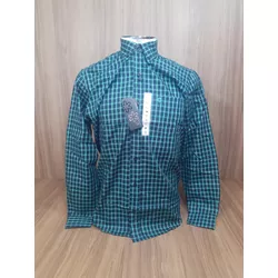 Camisa Tuff Xadrez Marinho C/ Turquesa Manga Longa... - LETÍCIA COUNTRY IMPORT'S