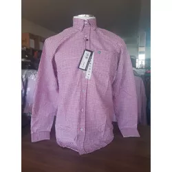 Camisa Tuff Xadrez Roxo C/ Branco Manga Longa 7074... - LETÍCIA COUNTRY IMPORT'S