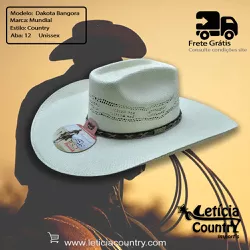 Chapéu Mundial Dakota Bangora Branco 4790 - 4790 - LETÍCIA COUNTRY IMPORT'S
