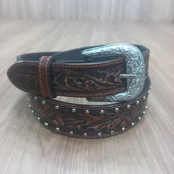 Cinto Master Cravo Trabalhado em Couro 7546 - 7546 - LETÍCIA COUNTRY IMPORT'S