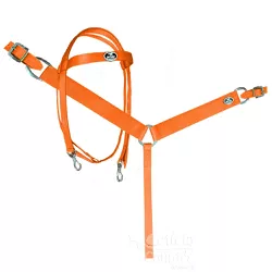 Conjunto Cabeçada e Peiteira Boots Horse Laranja 