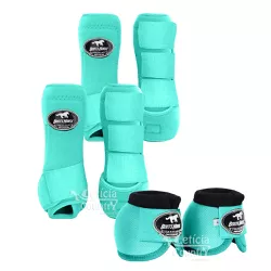 Kit Completo Cloche e Caneleiras Color Pink Forte Boots Horse 6891