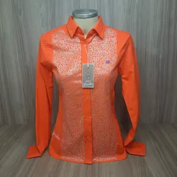 Camisa Feminina Life Western Laranja 6942 - 6942 - LETÍCIA COUNTRY IMPORT'S