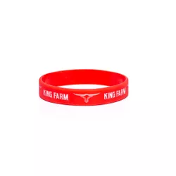Pulseira King Farm Vermelha com Logo e Escrita Branco