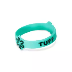 Pulseira Tuff Azul Turquesa com Logo e Escrita Pink S/M