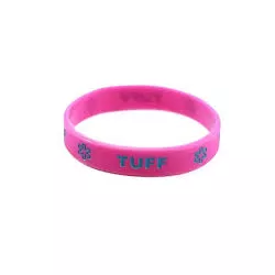 Pulseira Tuff Rosa com Logo e Escrita Turquesa S/M 