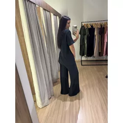 CONJUNTO PRETO MALHA CANELADA - 211501 - LOJA DAMAS