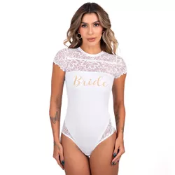 20974 - Body fio em microfibra e renda. - Branco - Duzani