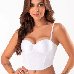 29811 - Conjunto Brallete. Calcinha fio. - Branco - Duzani