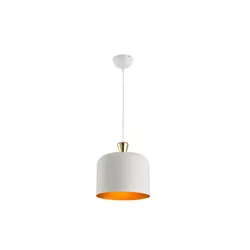 Pendente Avant Bell Aço 1 E27 280MM Branco/Ouro - Loja Gomes