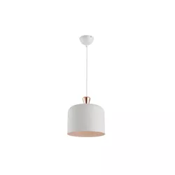 Pendente Avant Bell Aço 1 E27 280MM Branco/Cobre - Loja Gomes