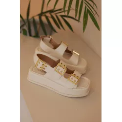 Papete Flat Form Isa Off White - PI01 - LET SHOES