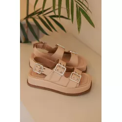 Papete Flat Form Isa Amêndoa - P103 - LET SHOES