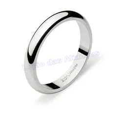 Aliança De Ouro Branco 18k 750 10085.5 - Lojão Das Alianças