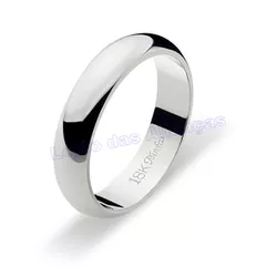 Aliança De Ouro Branco 18k 750 10196.5 - Lojão Das Alianças