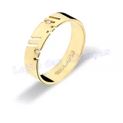 Aliança De Ouro 18k 750 10012.1 - Lojão Das Alianças