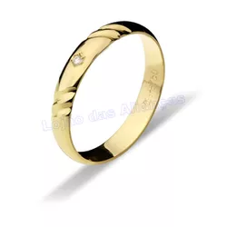 Aliança De Ouro 18k 750 10049.1 - Lojão Das Alianças