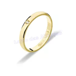 Aliança De Ouro 18k 750 10097.1 - Lojão Das Alianças