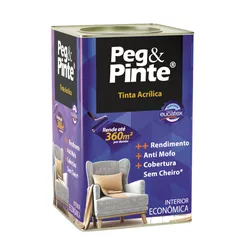 Tinta Acrílica Eucatex Peg e Pinte - 18L (Branco) ... - Lojas Coimbra