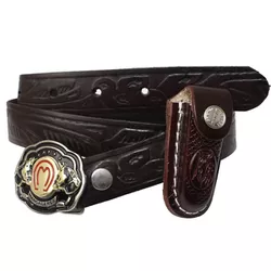 Cinto Country + Bainha de Canivete Infantil 71A - Atacado Selaria Pinheiro