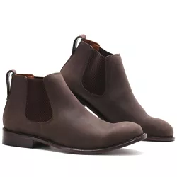 Botina Masculina Premium Crazy Café - Look Stock