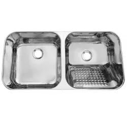 TANQUE DUPLO ESQUERDO 87X44X22CM AÇO INOX 304 - LPF DISTRIBUIDORA