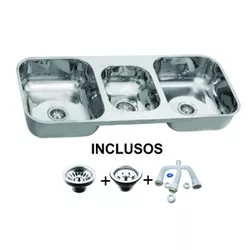 CUBA CONICA TRIPLA 980X400X180 AÇO 304 - SIFÃO E V... - LPF DISTRIBUIDORA