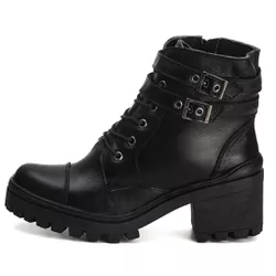 Bota Coturno Tratorado Feminina Em Couro Legitimo ... - Pettinari