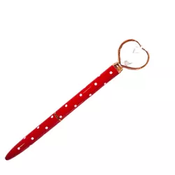 Caneta Luxo de Metal Coração Vermelho - 026 - MARIE PAPELARIA FOFA