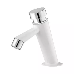 Torneira Lavatorio Mesa Automatica Branco Cromo Ti... - Comercial Salla