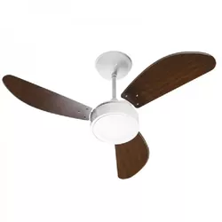 Ventilador New light Branco Led 127V 3 Pas Tabaco ... - Comercial Salla