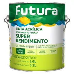 Tinta Acrílica Standard Fosca 3,6L - Futura - Marquezim Tintas