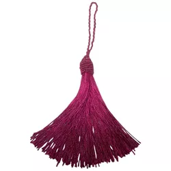Pingente Tassel 9cm Rosa Pink Com Detalhe em Doura... - MERART