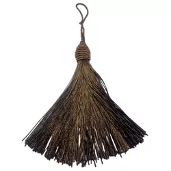 Pingente Tassel 9cm Marrom Com Detalhe em Dourado ... - MERART