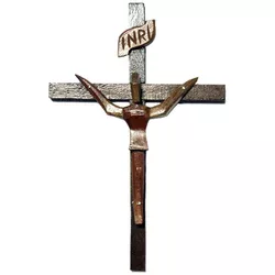 Crucifixo em madeira 20cm - CRF007 - MonaCrespa
