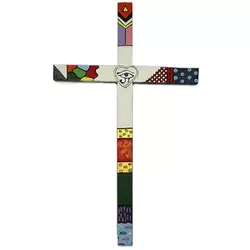 Crucifixo em madeira pintado 51cm - CRF010 - MonaCrespa