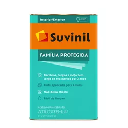 Tinta Acrílica Acetinado Família Protegida 18L Suv... - Monza Tintas