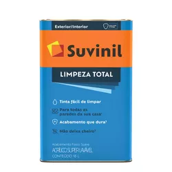 Tinta Acrílica Limpeza Total Branco Neve 18L Suvin... - Monza Tintas